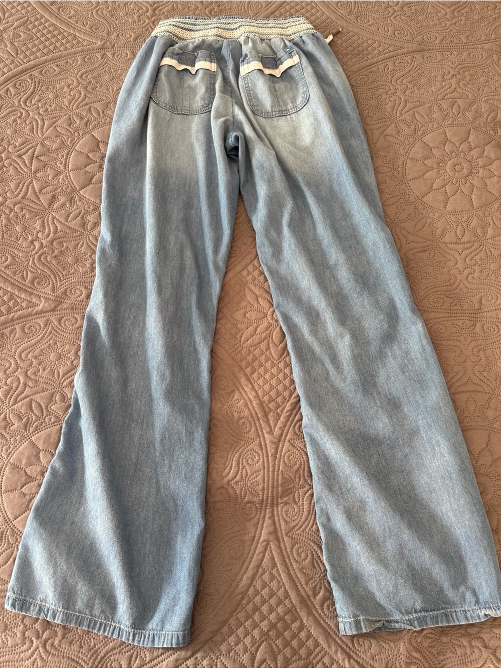 Rewash Light Blue Wide Leg Drawstring pant Large - Picture 3 of 9